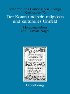 cover image of Der Koran und sein religiöses und kulturelles Umfeld